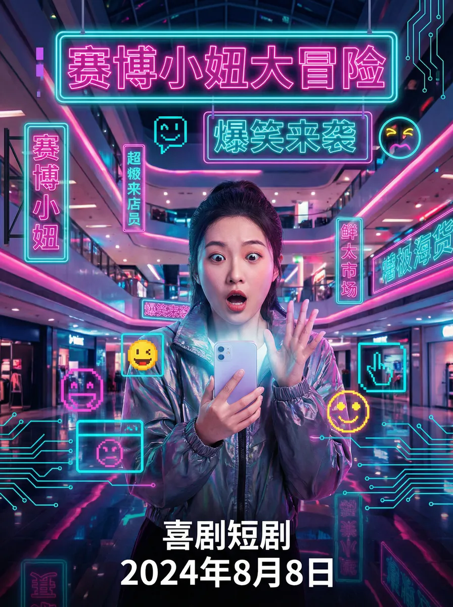 id精英 搞笑喜剧短剧 - 赛博小妞大冒险海报